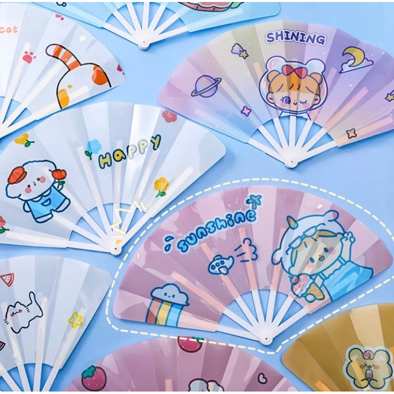 Kipas Tangan Lipat / Folding Fan Kartun Lucu