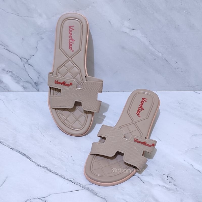 Sandal Flat Wanita Sandal Selop Karet Jelly Wanita Verotino