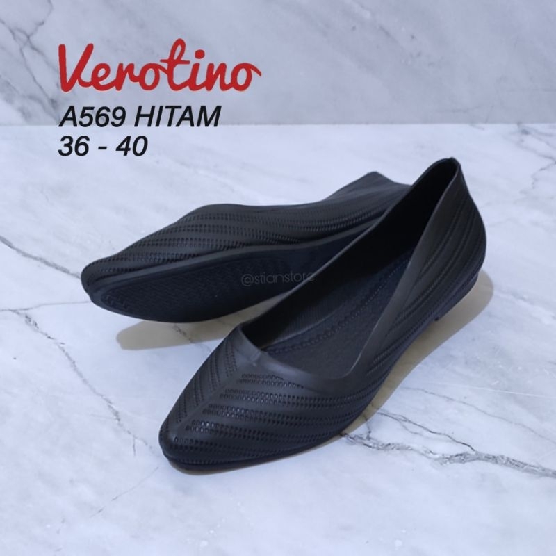 Sepatu Flat Shoes Wanita Bahan Karet Verotino