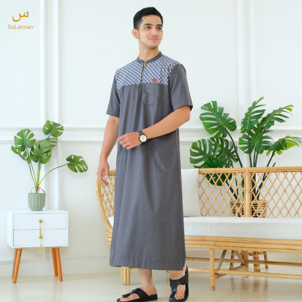 Jubah Sholat Lengan Pendek Dewasa By Sulaiman  Matt Toyobo Deluxe  Size M-L-XL