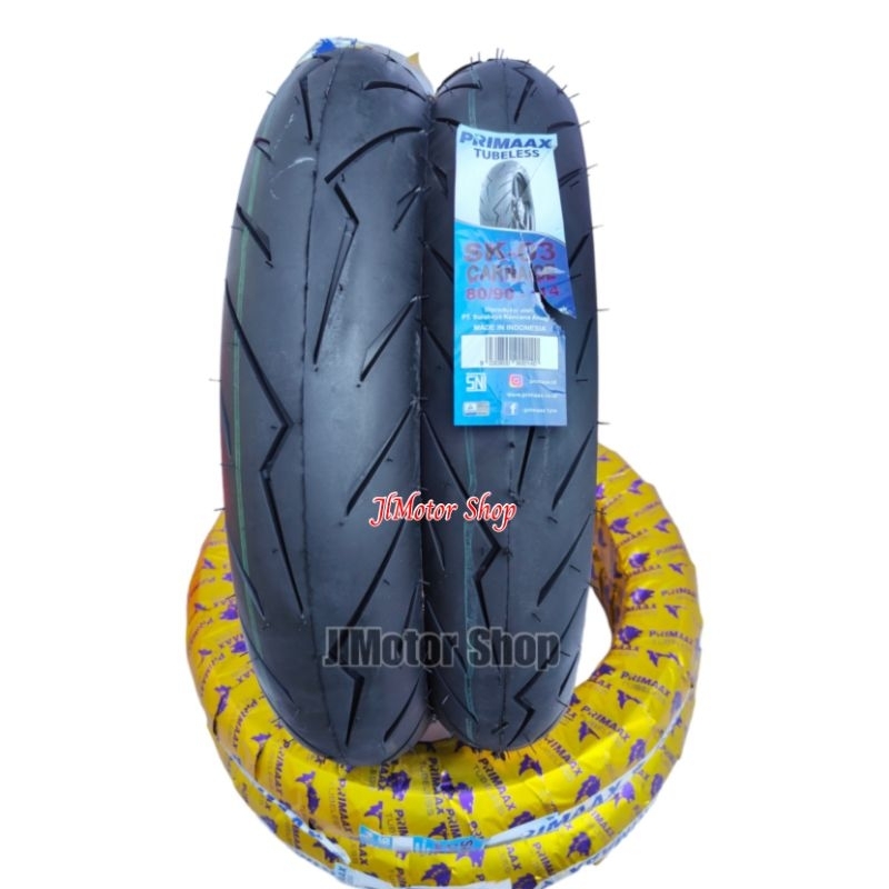 Ban Donat Primax PriMaax SK01 50 90 60 80 70 80 80 80 90 80 100 70 - Ban PriMaax 50/90 60/80 70/80 80/80 90/80 100/70 Ready Ring 14 Dan 17 MEDIUM SOFT Compound TIPE TUBETYPE Bisa DITUBELESS SESUAI VIDEO