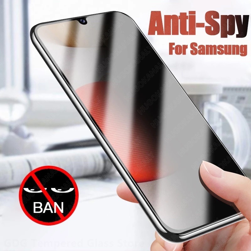 AntiSpy Tempered Glass Spy Samsung A14 A04E A20 A20S A21S A22 A24 A30 A30S A31 A32 A33 Anti Gores Privacy Spy Full Screen