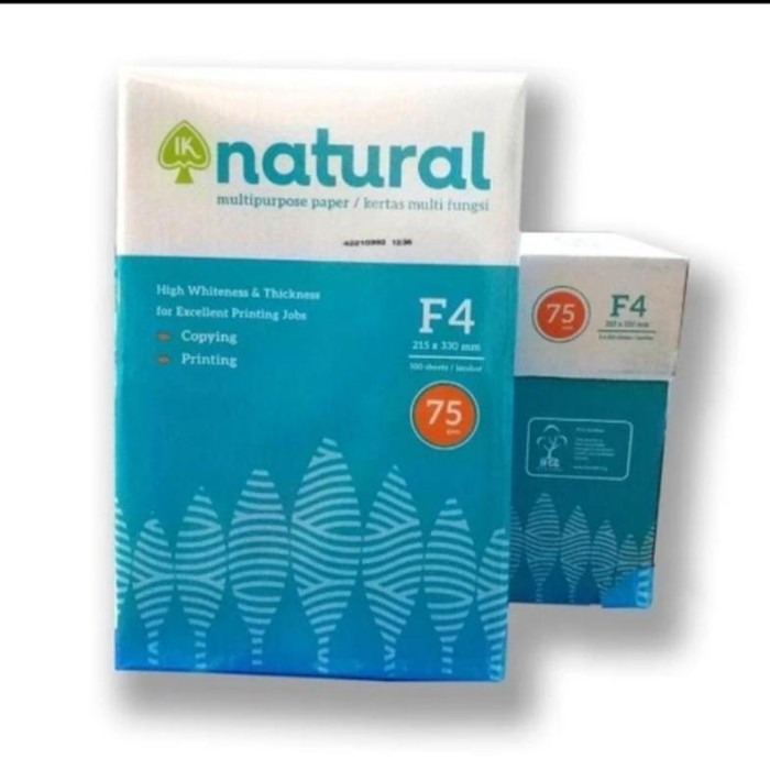 Kertas HVS F4 75 GSM/HVS Paper F4 75 GSM IKA NATURAL ( RIM ) ( PROMO / MURAH )