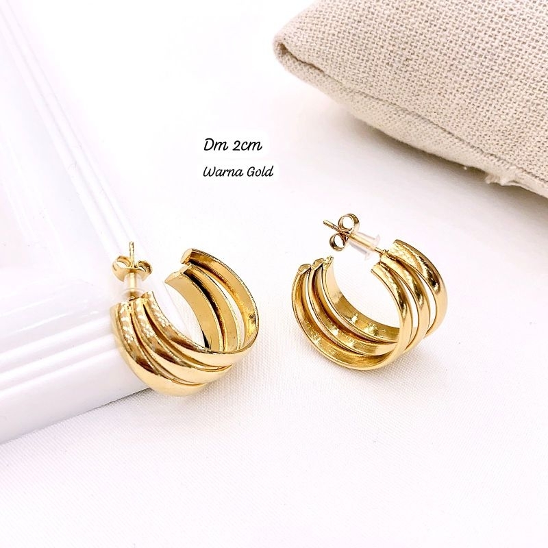 Anting Titanium asli Premium Quality Anti Karat Anti Alergi Anting Stainless steel Ori At1l9