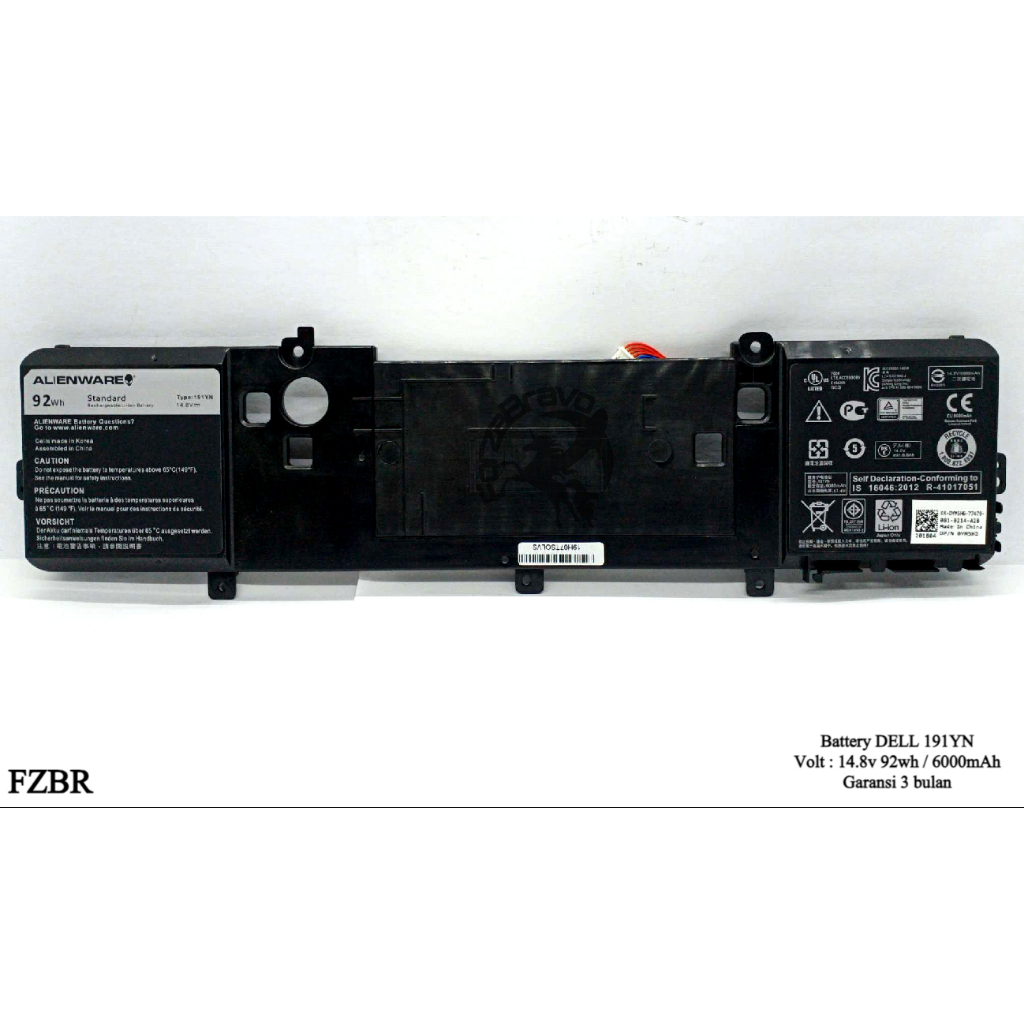 Battrey Laptop for Dell Alienware 15 17 R3 191YN (Garansi 3 bulan)