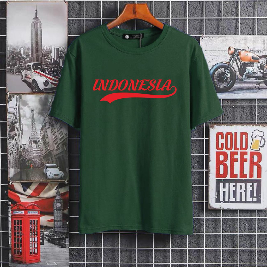 Kaos katun combed 30s tshirt 17Agustus indonesia unisex cewek cowok size S-XXL