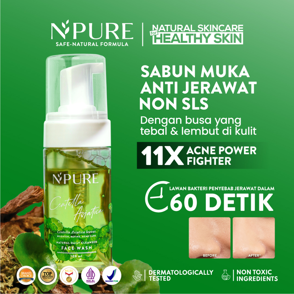 NPURE CENTELLA ASIATICA FACIAL WASH 100 ML BPOM