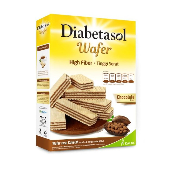 

Diabetasol Wafer Chocolate Rasa Coklat 100gr