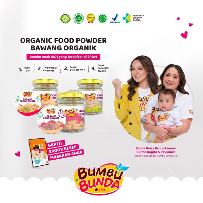 Bumbu Bunda Elia Organic Food Powder Bawang Putih Garlic Powder Organik Bumbu Mpasi