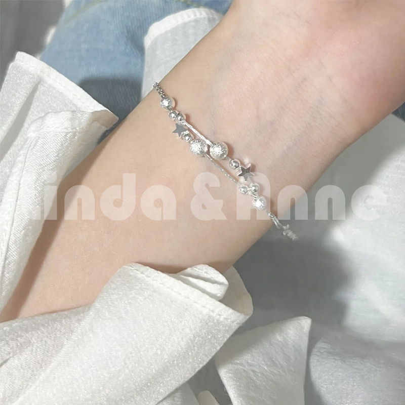 Aksesoris Gelang Rantai Variasi Aksen Liontin Untuk Wanita Gaya Casual Fashion Import - Perhiasan Gelang Wanita