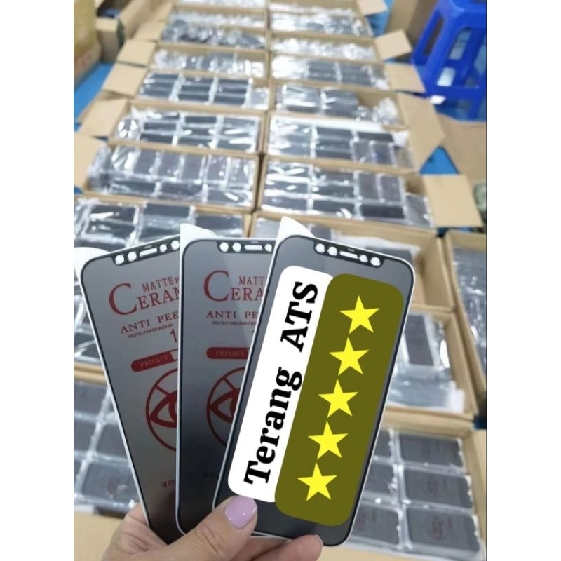 Spy Ceramics Toko Terang Cell ATS Oppo A5 2020 A8 A9 2020 A11 A15S A16E A16K A16S A17K A18 A31 A38 A53 A53S 5G A54S A55 A56 A57 A77S A58 Tempered Glass Matte Film Ceramic 100% Security Anti-Peeping Film Privacy 100% Security C11 C30S C53 C55 C65 C67 C75X.