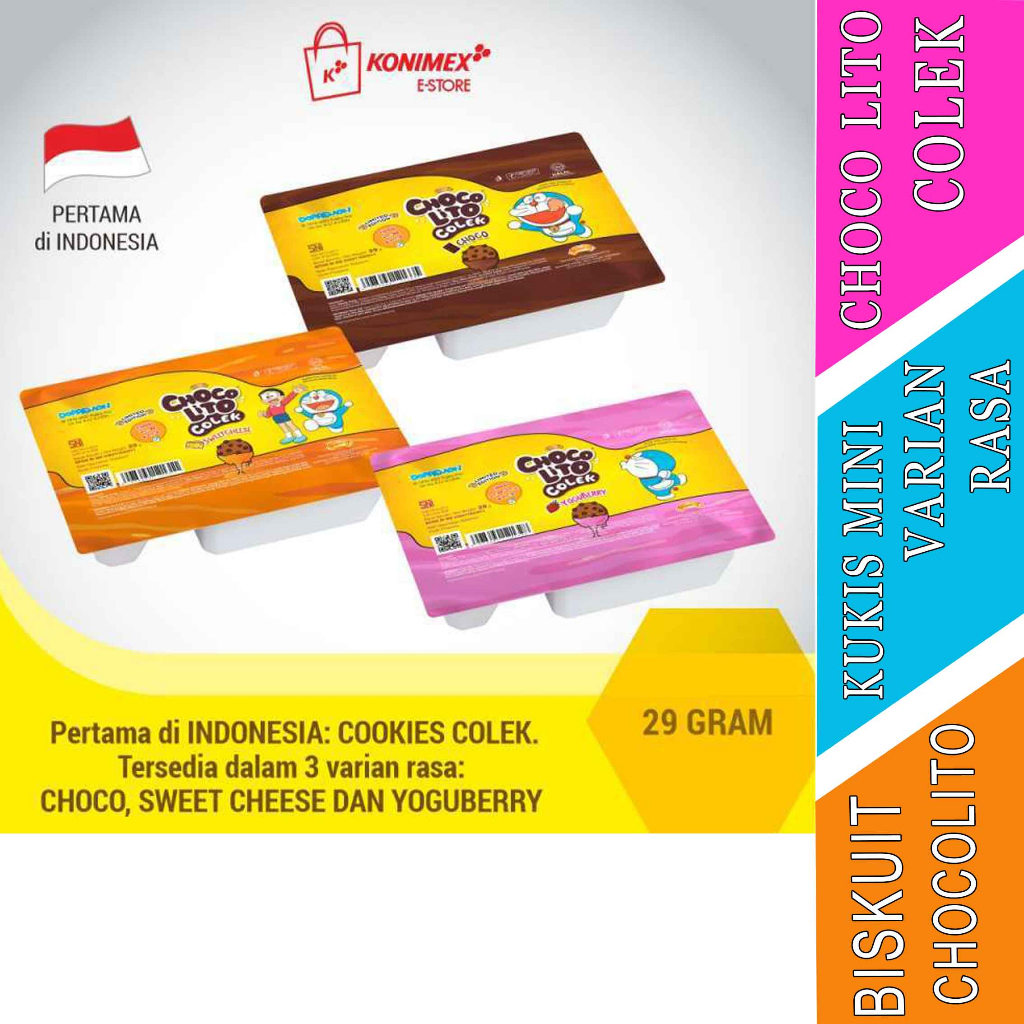 

Biskuit Cream Yogurt - ChocoLito Colek - Kukis Mini Cokelat - 29gr