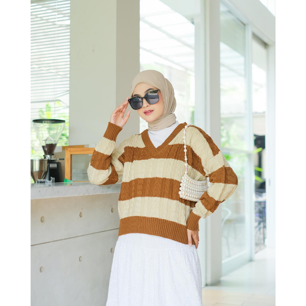 (COD Free Ongkir) MERIDA CABEL SWEATER RAJUT PREMIUM TEBAL Wanita Murah Terbaru Trendy Grosir Pakaian Outwear Bandung