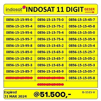 NOMOR CANTIK INDOSAT 11 DIGIT