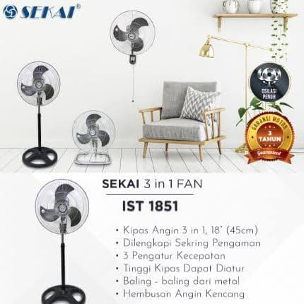 STANDFAN SEKAI IST1851 IST 1851 IST-1851 18 INCH BESI 3 IN1