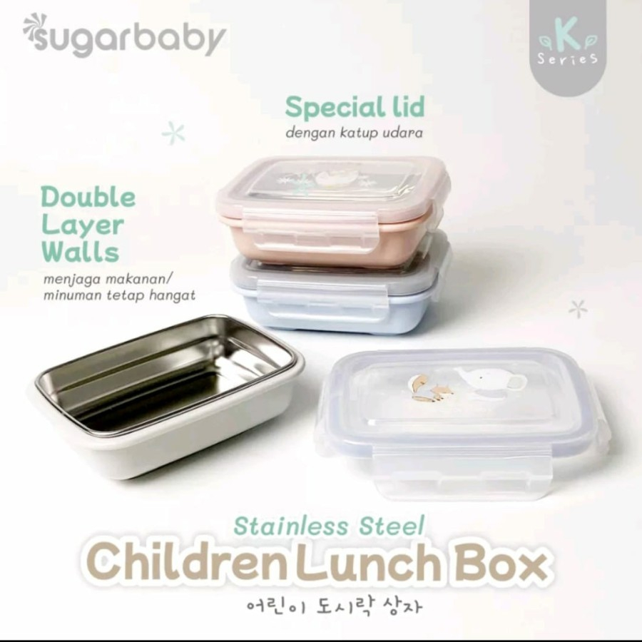 Sugar baby Stainless Steel Children Kids Lunch box | Kotak Makan Anak