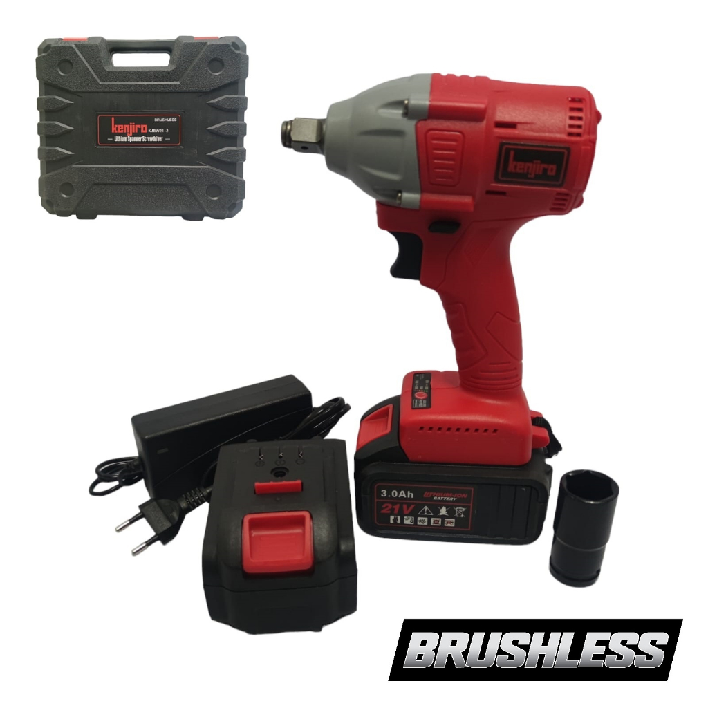 KENJIRO Mesin Bor Impact Wrench Cordless Brushless 300nm / 21v KJBW21-2