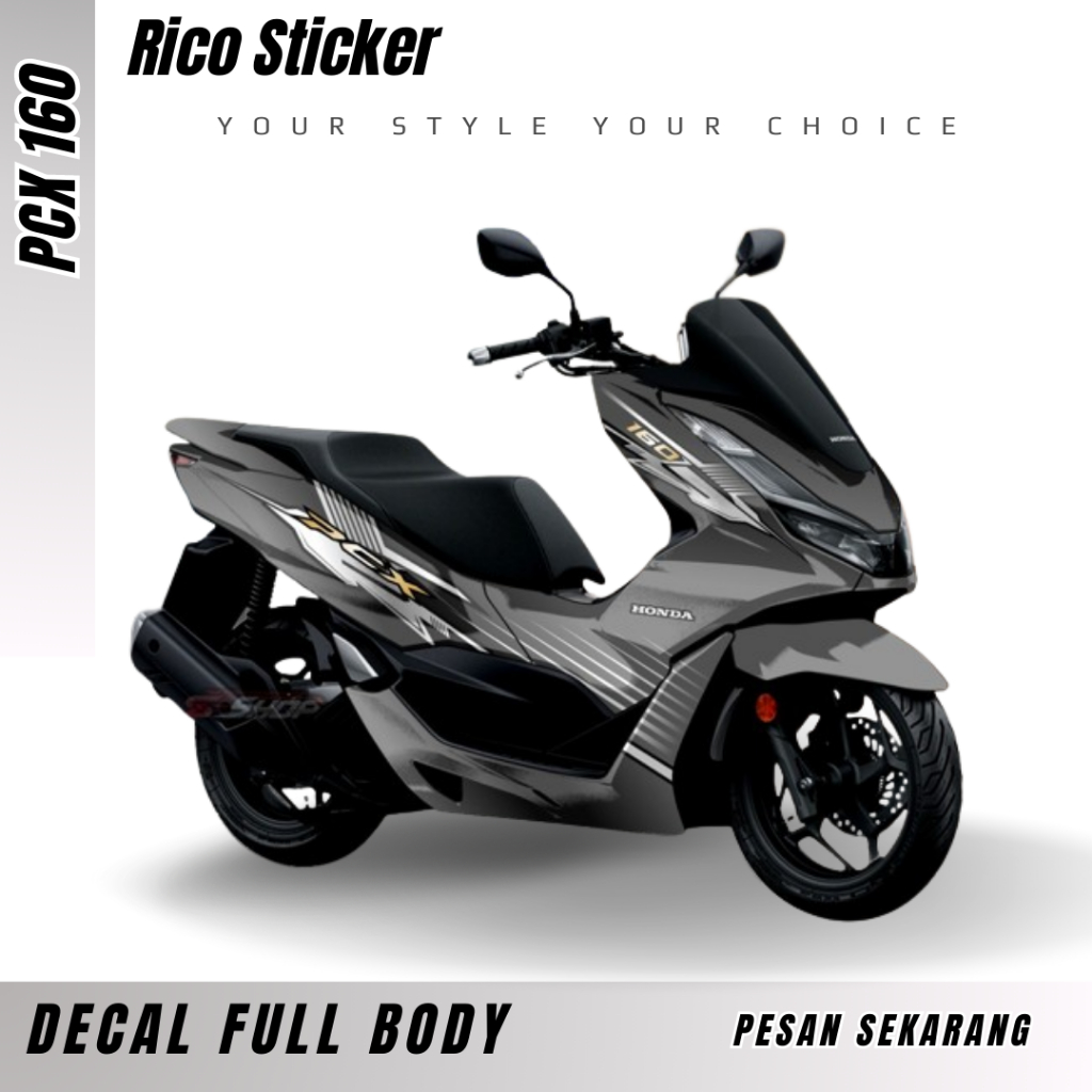 Stiker Decal Full Body PCX 160 Terbaru Kendaraan Modifikasi Tampilan Terbaru 2023