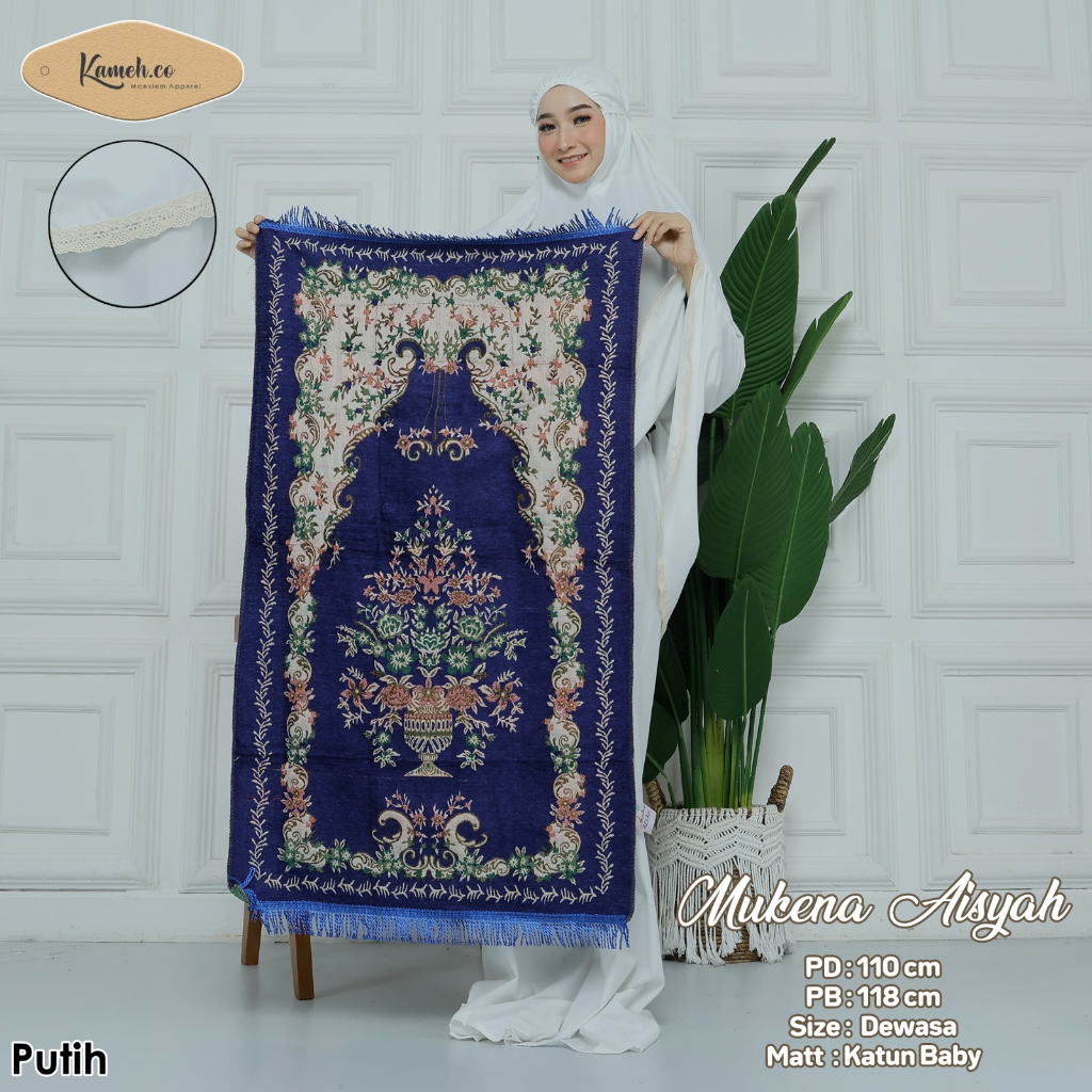 Mukena Katun Baby Putih + Sajadah Terlaris