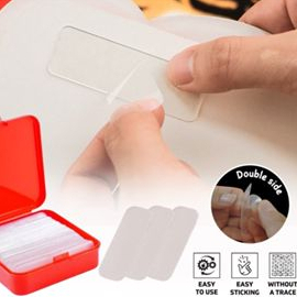 DOUBLE TAPE MINI ISI 60PCS BOX TRANSPARAN 2 SISI / LAKBAN  BENING 60 PCS SERBAGUNA / ISOLASI NANO TAPE MINI SELOTIP SUPER KUAT MULTIFUNGSI