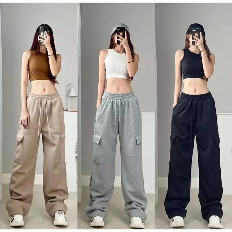 JOOY SWEET PANTS - CELANA CARGO PANJANG WANITA - CELANA KULOT WANITA SWEET PANTS