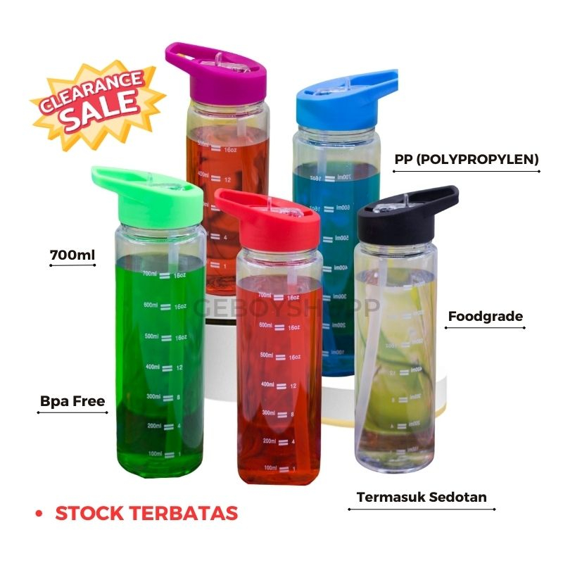 [CLEARANCE SALE] Botol Minum / Tempat Minum / Botol Air Straw 700ML Foodgrade