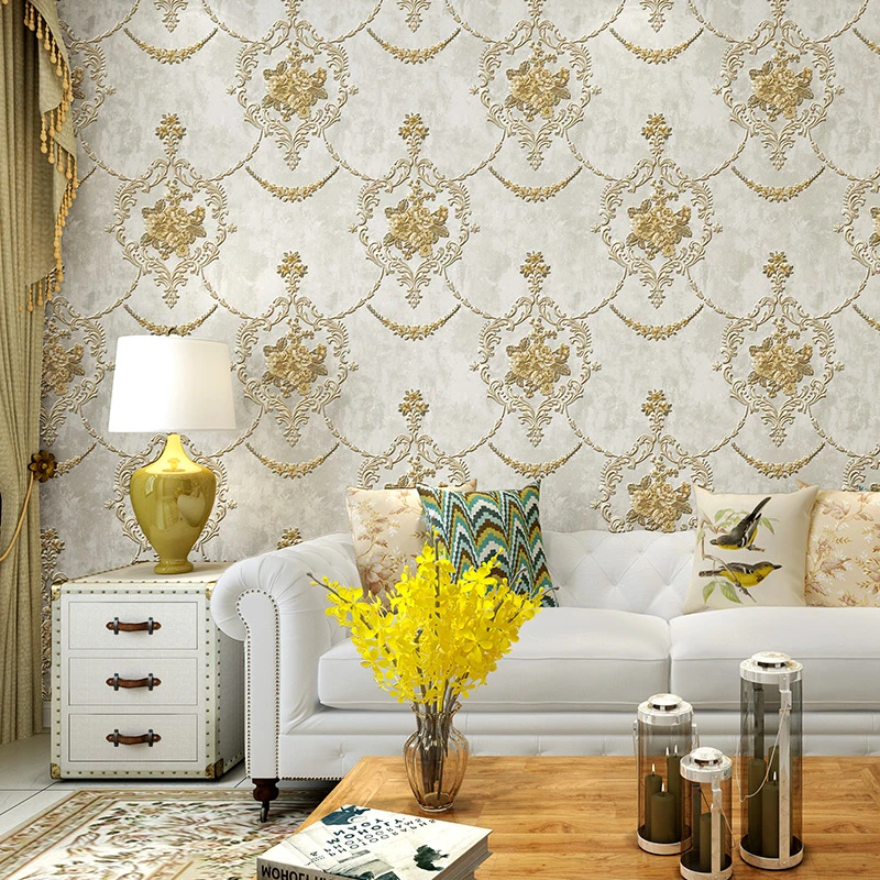 Wallpaper Dinding Batik Rose Krem 8m s/d 9m x 45cm
