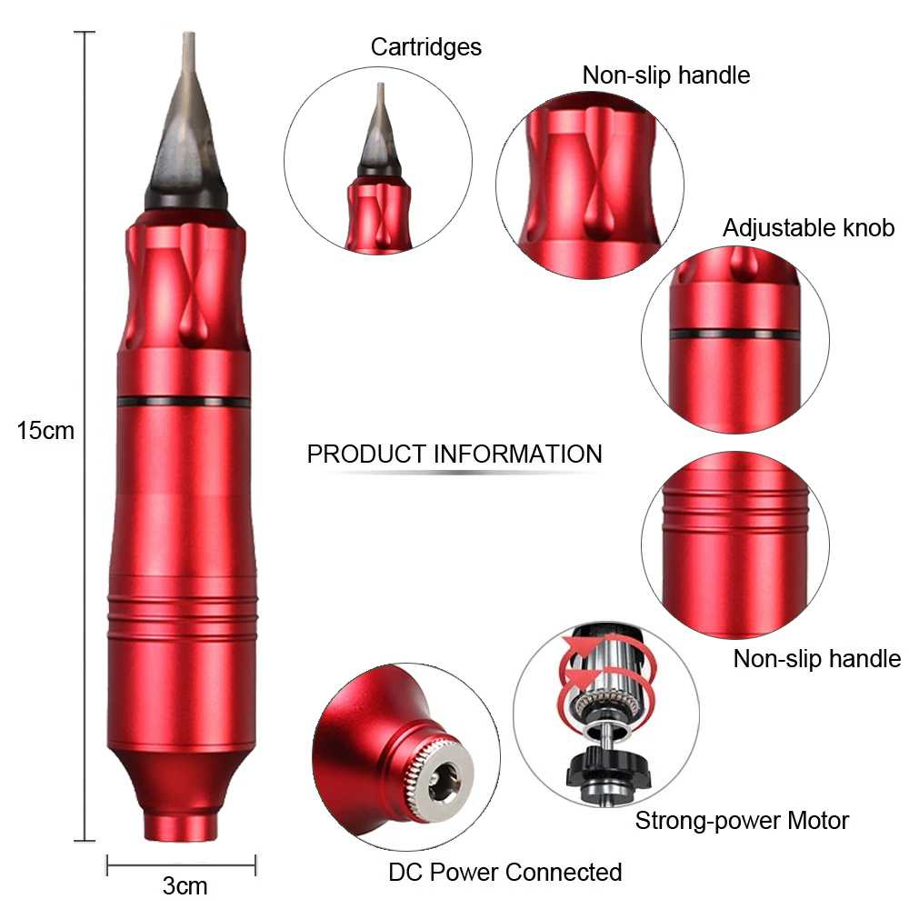 Mesin Tato Rotary Machine Kits with Cartridge Needles Desain Anti Slip Material Aluminium Alloy Berkualitas