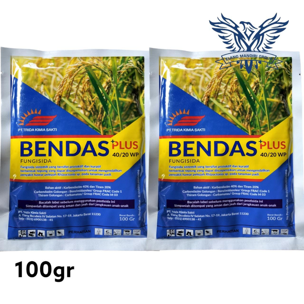 BENDAS PLUS 40/20 WP 100gr Fungisida Karbendazim 40% dan Tiram 20% Basmi Jamur Pada Tanaman