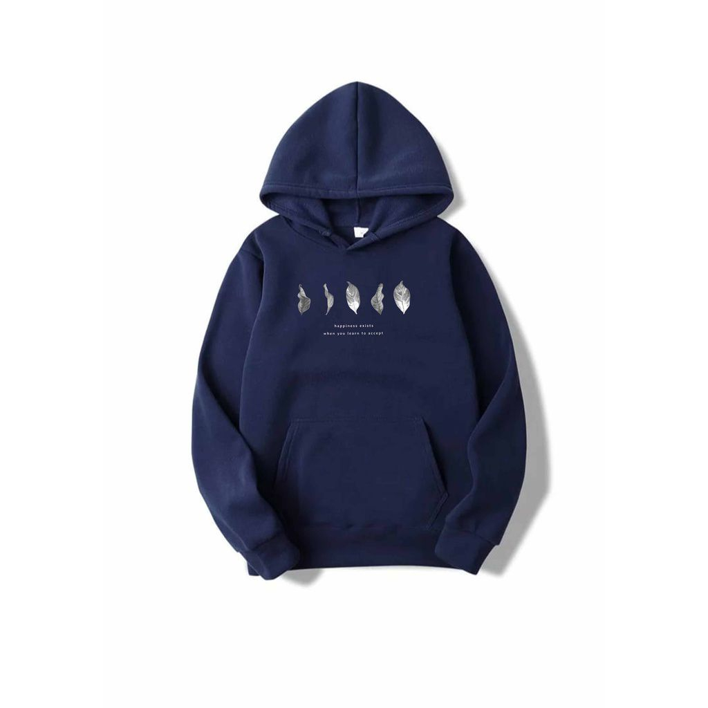 Leaf Happiness Hoodie Sweater Pria Wanita (Custom Size)