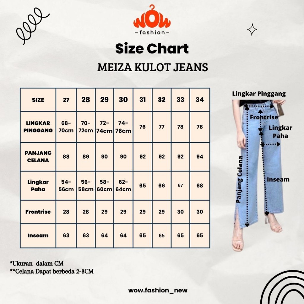 WOW-Meiza Kulot Jeans Hight Waist Premium// Kulot Jeans HW Wanita