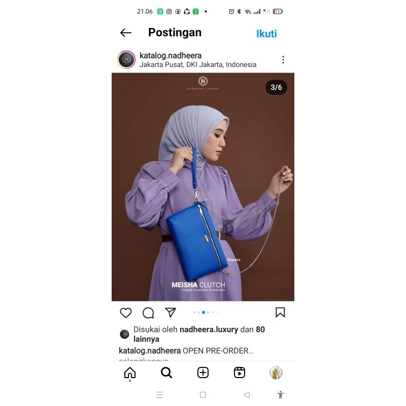 meisha clucth bag nadhera.dompet nadhera