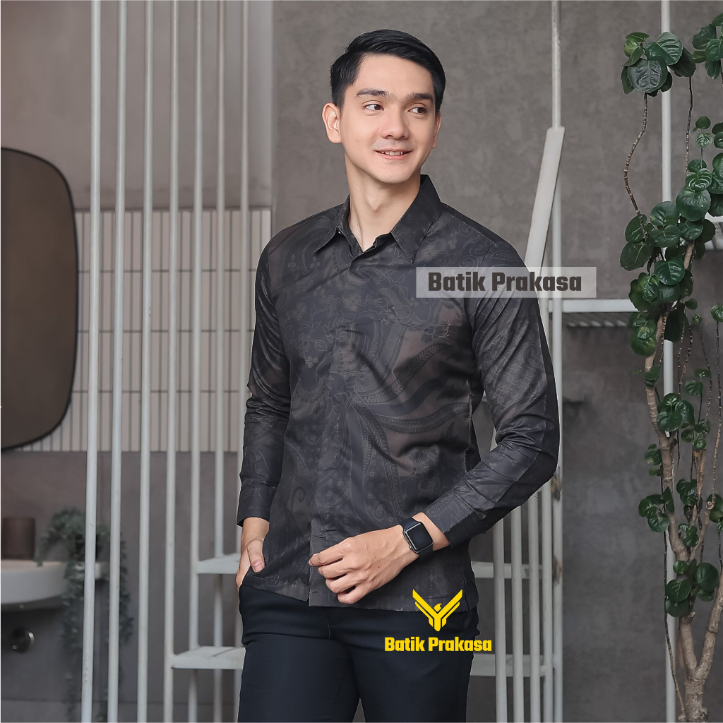 Kemeja Batik Prakasa Motif Gunaadya Slimfit Lengan Panjang Batik Solo