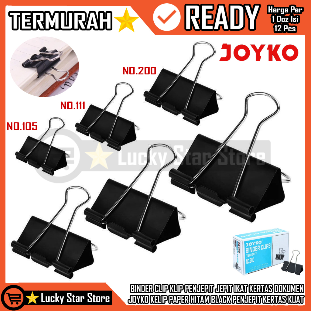 

BINDER CLIP KLIP PENJEPIT KERTAS JOYKO NO. 105 111 200 KLIP PENJEPIT KERTAS PAPER CLIP UKURAN SEDANG BEBAS KARAT CLIPS KLIP PENJEPIT JEPIT KERTAS FILE BERKAS PENTING DOKUMEN SEKOLAH KANTOR LAMARAN KERJA PAPER KELIP CELIP CELIPS KELIPS HITAM ITAM BLACK