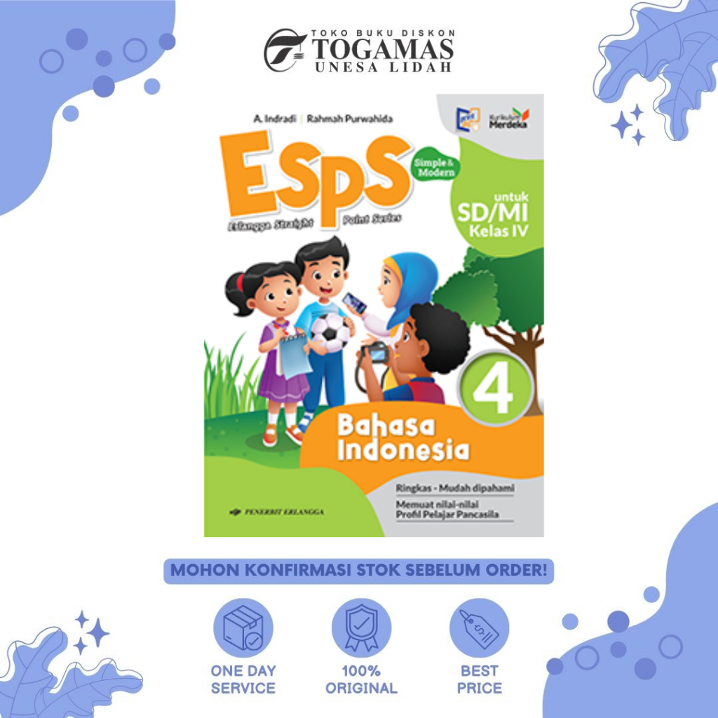 ESPS: BAHASA INDONESIA SD /MI IV JL4 KURIKULUM MERDEKA GRATIS STICKER NAMA