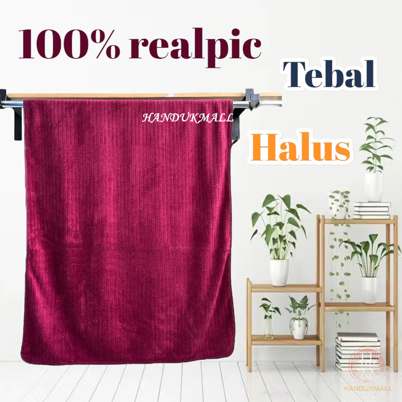 Handuk Mandi Handuk Dewasa Unisex Perlengkapan Kamar Mandi Berkualitas Handuk Microfiber Lembut Daya Serap Tinggi Murah Terlaris Garis Halus