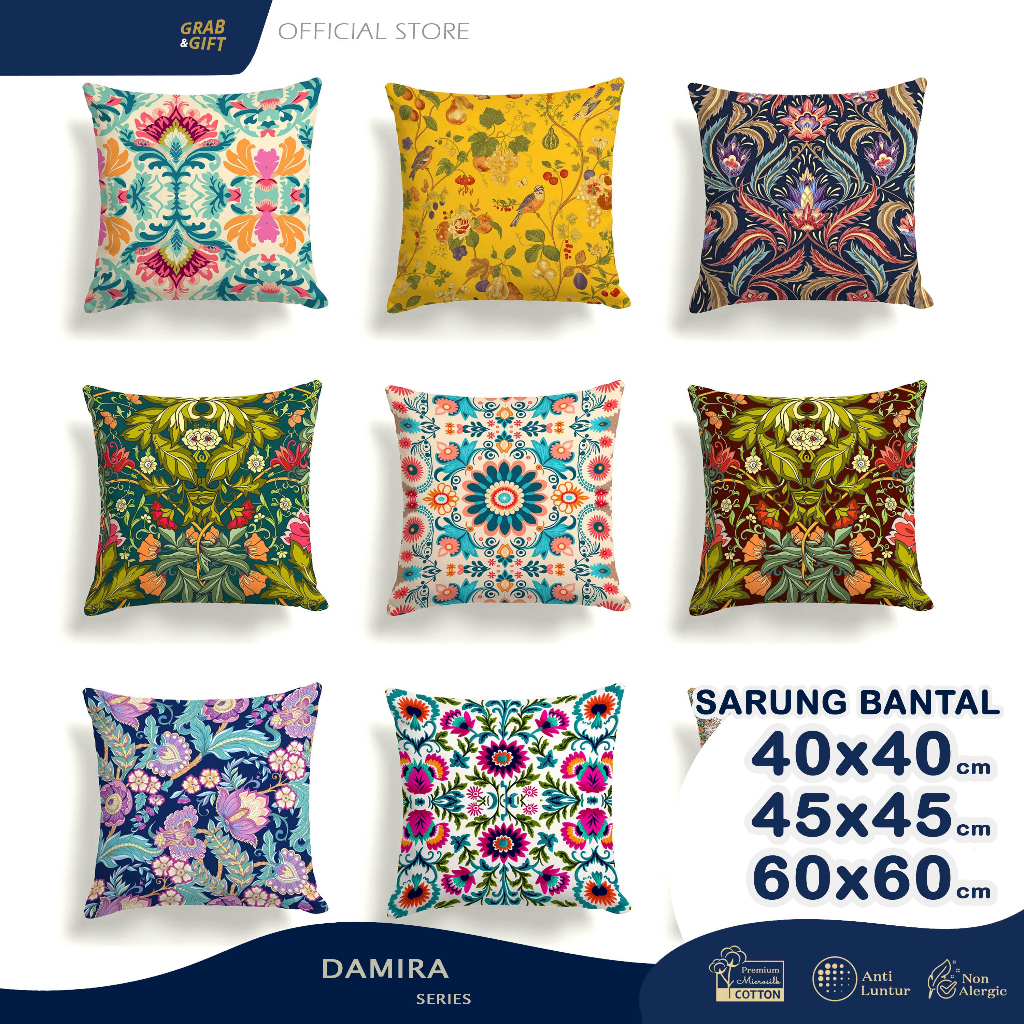 SARUNG Bantal Sofa Print Motif Turkish Damira 40x40 45x45 60x60 cm Cushion Pillow Cover