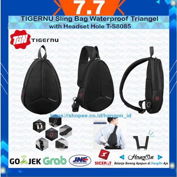 TIGERNU Sling Bag Tas Slempang with Headset/USB Hole T-S8085