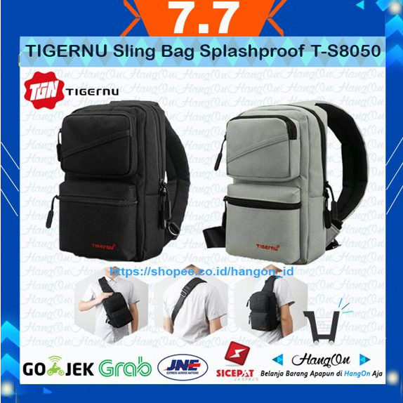 TIGERNU Sling Bag Antitheft/Tas Slempang with Splashproof T-S8050