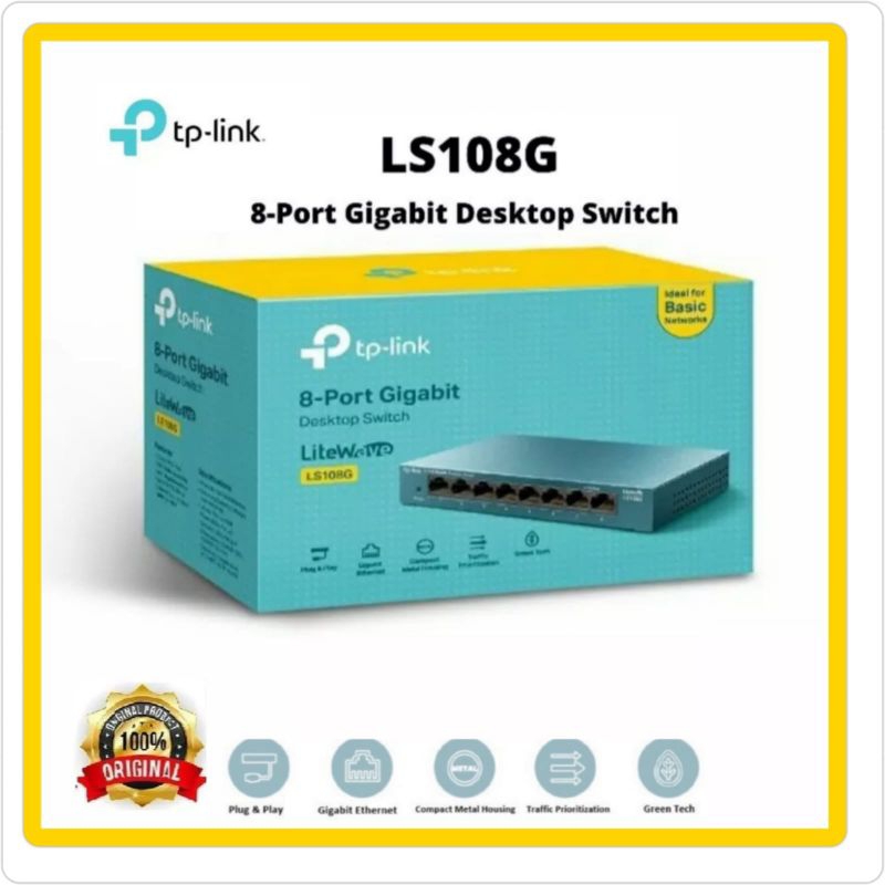 TP-Link 8 Port LS108G Gigabit Tplink Desktop Switch Hub