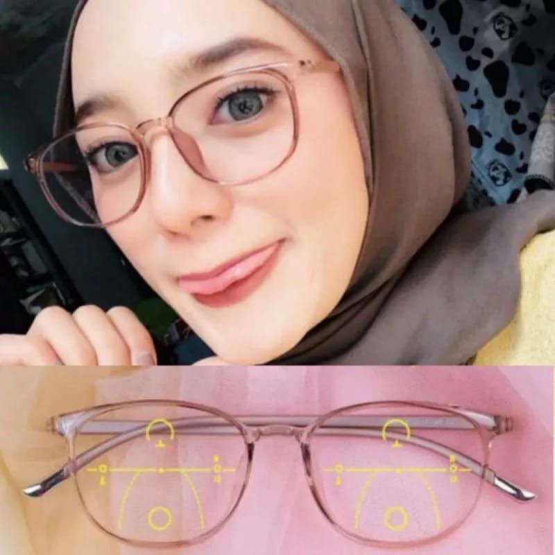 Kacamata Baca Progresif Photocromic Pria/Wanita | Kacamata Plus Baca Jauh,Sedang,Dekat |