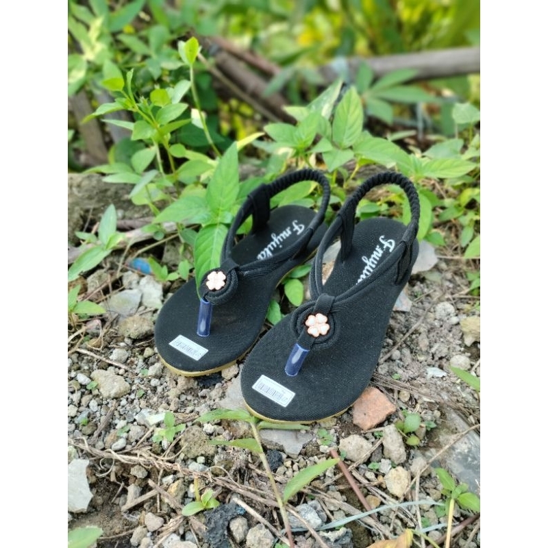 sandal jepit bunga  tali teplek anak perempuan size 26-30 31-35