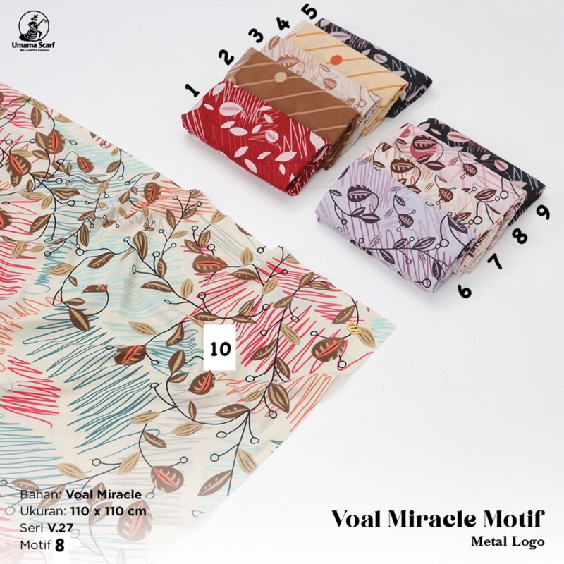 PART 2 (V.27) SEGIEMPAT VOAL MIRACLE MOTIF ICON METAL LOGO UMAMA SCARF