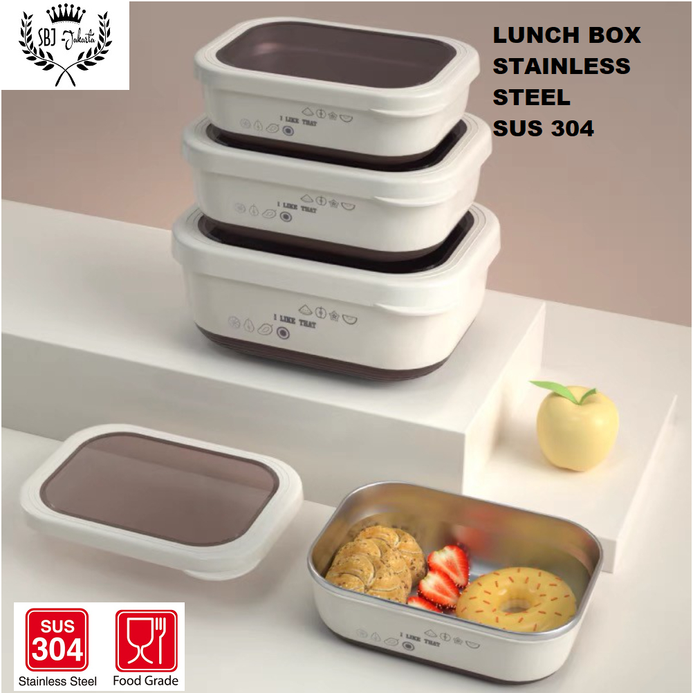 Kotak Makan Lunch Box 304 Stainless Steel Meal Box BPA Free ANTI BOCOR PREMIUM QUALITY