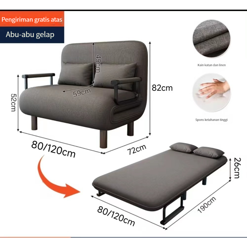 Highline SofaBed Multifungsi Sofa Lipat Minimalis