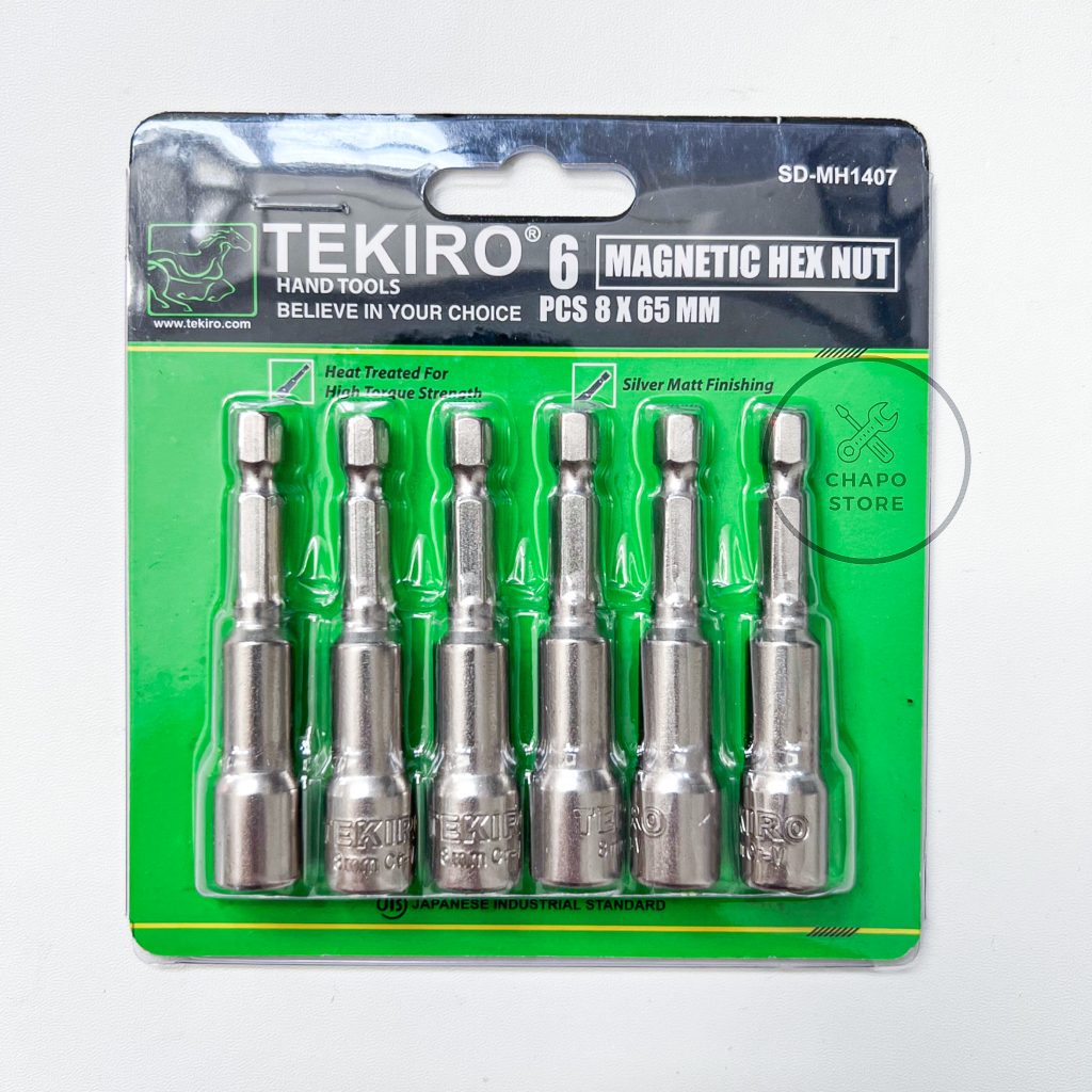 (1pcs) Tekiro mata bor sock shock sok drilling 8 x 45 65mm mata bor roofing magnet 8 x 45 65mm magnetic hex nut setter