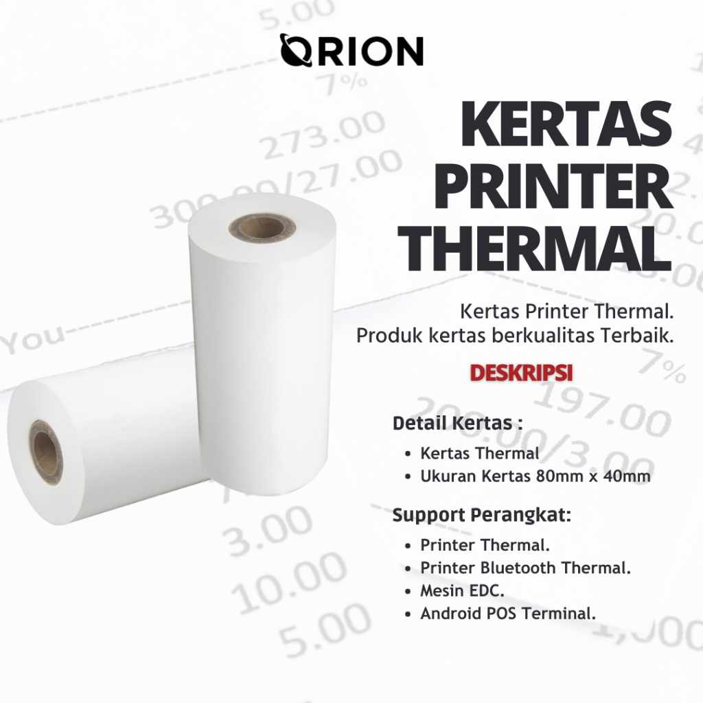 

Kertas Thermal Printer 80m x 40mm