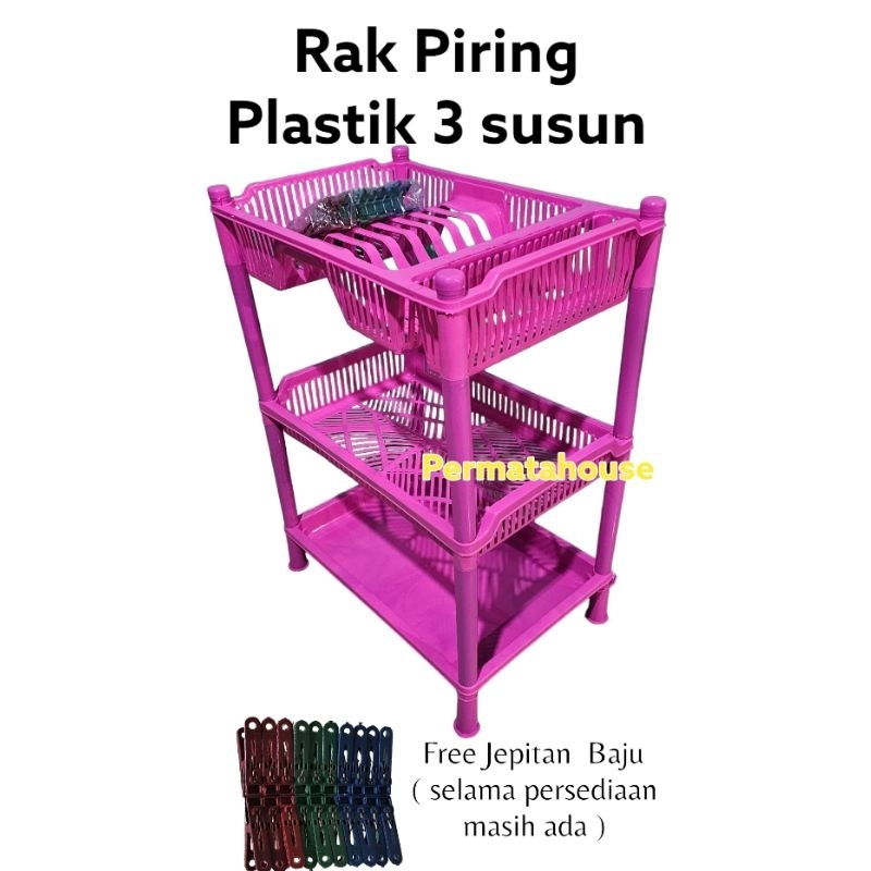 RAK PIRING PLASTIK SUSUN 3 | RAK PIRING | RAK KOMBINASI