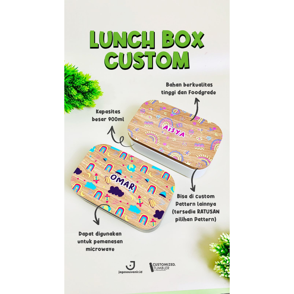 

Lunch Box - Kotak Makan Anak Custom Design - Hadiah Anak