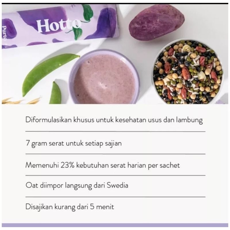 Hotto Purto Multigrain with Purple  Potato ISI 16 PCS Minuman Oatmeal Sereal Kaya Serat // HOTTO PURTO // HOTTO MULTIGRAIN // HOTTO CEREAL